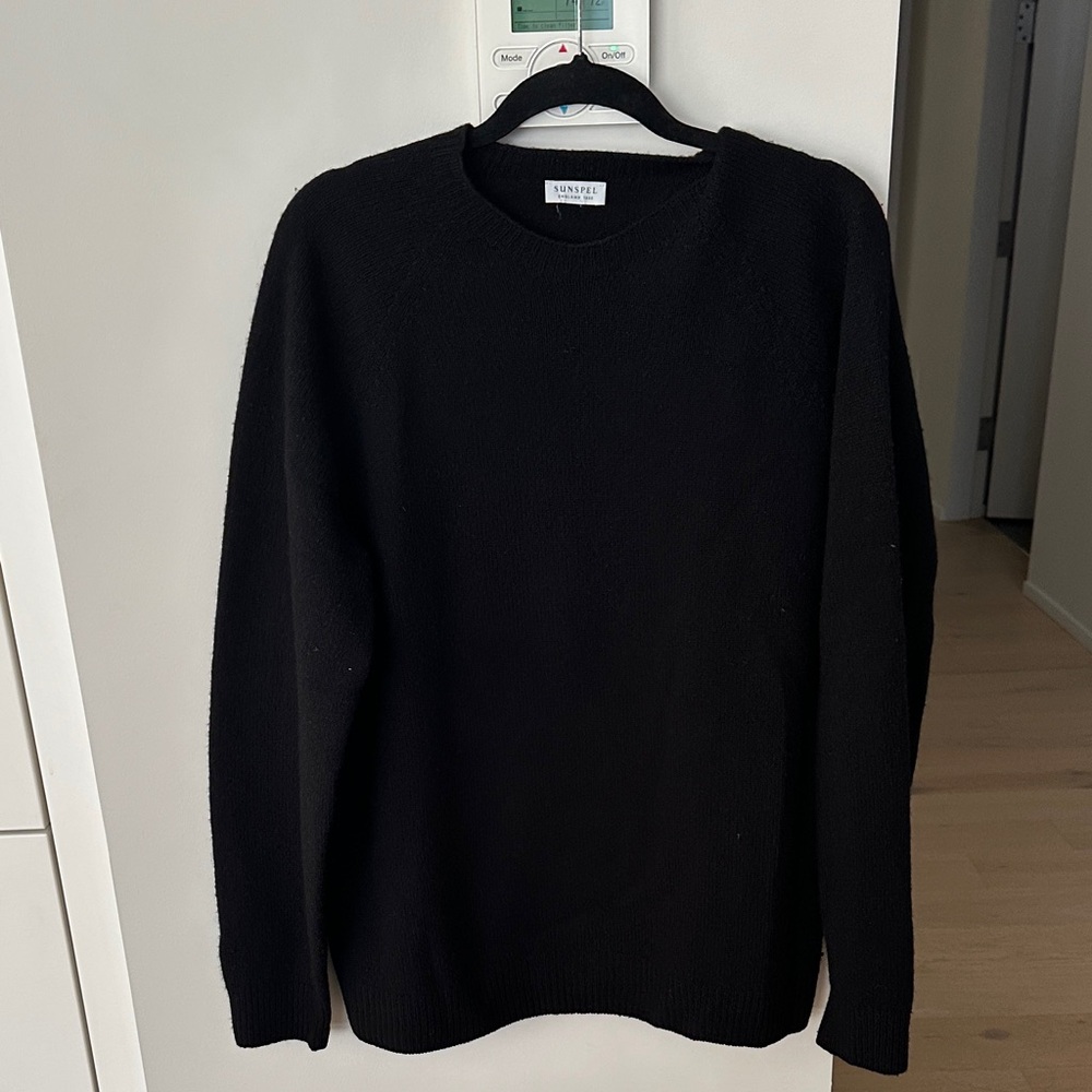Men’s sunspel wool sweater- xl black